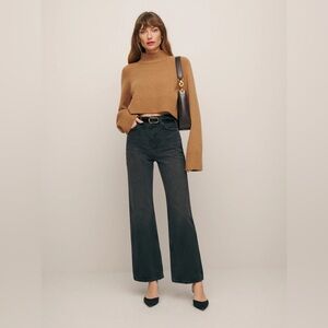 Reformation Wilder High Rise Wide Leg Cropped Jeans